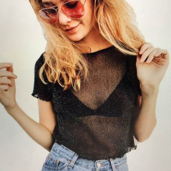 sheer glitter top